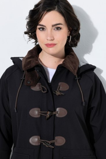 Ulla Popken 846278 Płaszcz softshell Czarna - Płaszcze - Płaszcze damskie w dużych rozmiarach