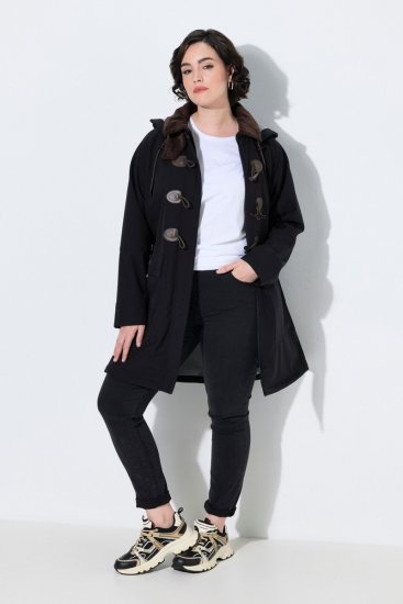 Ulla Popken 846278 Płaszcz softshell Czarna - Płaszcze - Płaszcze damskie w dużych rozmiarach