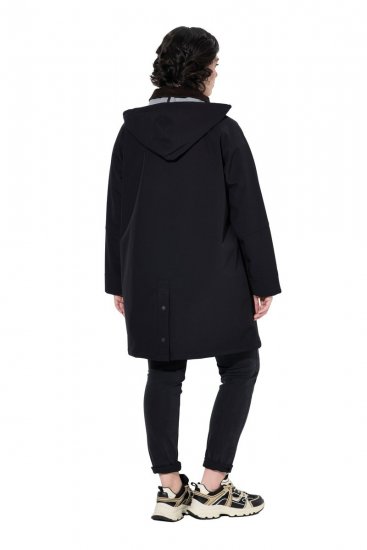 Ulla Popken 846278 Płaszcz softshell Czarna - Płaszcze - Płaszcze damskie w dużych rozmiarach