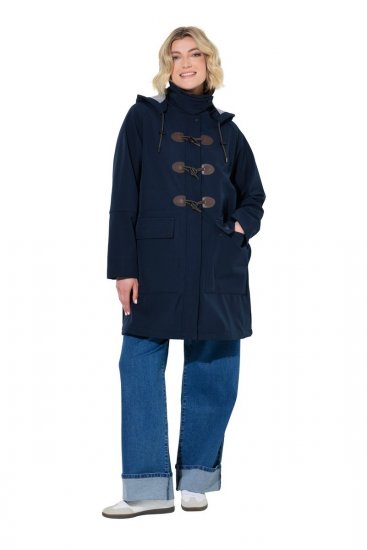 Ulla Popken 846278 Płaszcz softshell Granatowa - Płaszcze - Płaszcze damskie w dużych rozmiarach