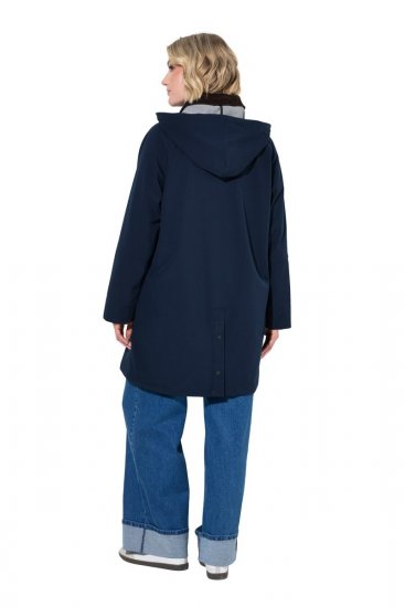 Ulla Popken 846278 Płaszcz softshell Granatowa - Płaszcze - Płaszcze damskie w dużych rozmiarach