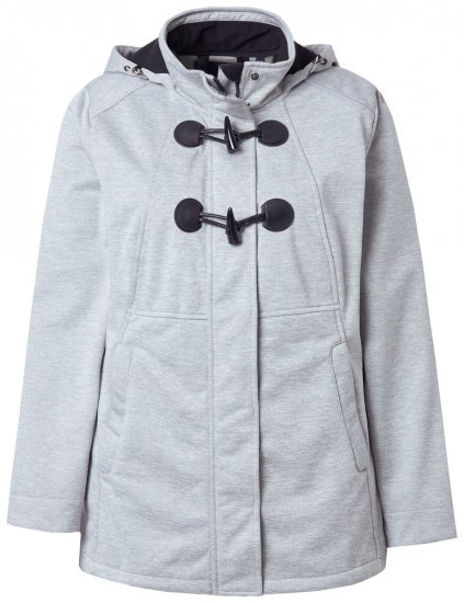 Ulla Popken 846744 Kurtka softshell Szara melanż - Kurtki - Kurtki dla kobiet w dużych rozmiarach