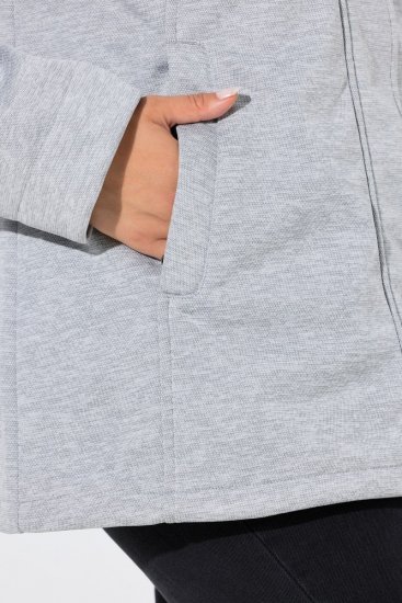 Ulla Popken 846744 Kurtka softshell Szara melanż - Kurtki - Kurtki dla kobiet w dużych rozmiarach
