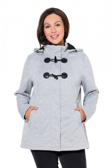 Ulla Popken 846744 Kurtka softshell Szara melanż - Kurtki - Kurtki dla kobiet w dużych rozmiarach