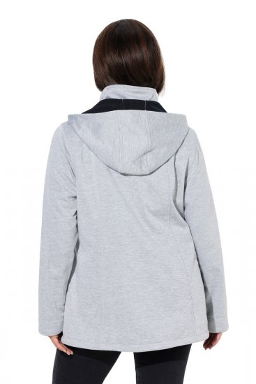 Ulla Popken 846744 Kurtka softshell Szara melanż - Kurtki - Kurtki dla kobiet w dużych rozmiarach