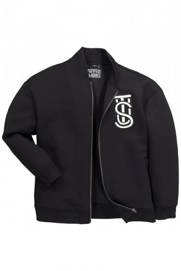 STHUGE 847083 Kurtka varsity z tkaniny scuba Czarna - Kurtki Męskie Duże Rozmiary - Kurtki Duże rozmiary 2XL-8XL