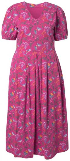 Ulla Popken 847409 Wzorzysta sukienka maxi Jagodowa - Sukienki maxi - Sukienki maxi w dużych rozmiarach