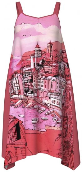 Ulla Popken 847481 Wzorzysta sukienka Czerwona - Sukienki mini - Sukienki mini w dużych rozmiarach