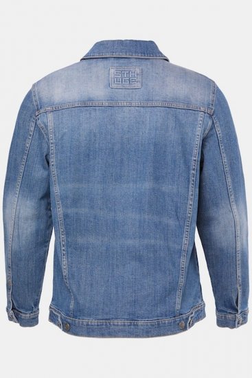 STHUGE 847739 Kurtka jeansowa w stylu vintage Jasnoniebieski - Kurtki Męskie Duże Rozmiary - Kurtki Duże rozmiary 2XL-8XL