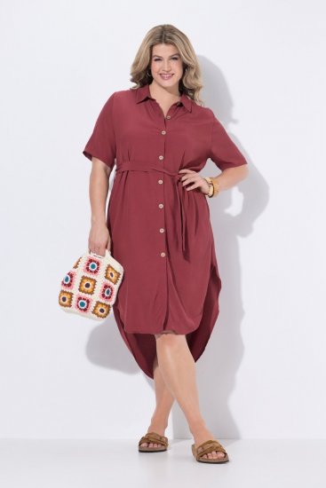 Ulla Popken 847797 Sukienka koszulowa Rdzawa czerwień - Sukienki koszulowe - 