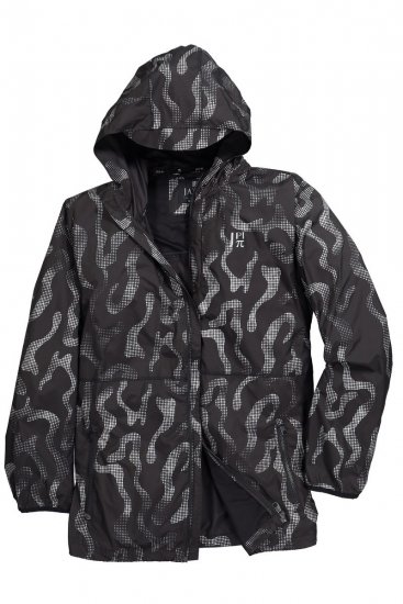 Jay-Pi 847852 Ultralekka kurtka outdoorowa z nadrukiem odblaskowym Czarna - Kurtki Męskie Duże Rozmiary - Kurtki Duże rozmiary 2XL-8XL