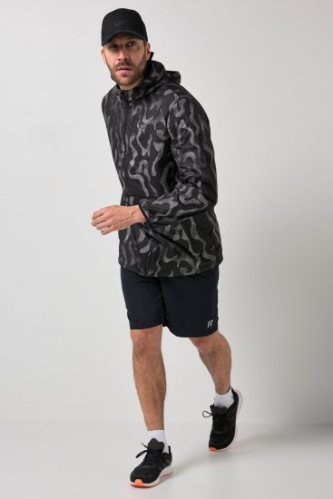 Jay-Pi 847852 Ultralekka kurtka outdoorowa z nadrukiem odblaskowym Czarna - Kurtki Męskie Duże Rozmiary - Kurtki Duże rozmiary 2XL-8XL