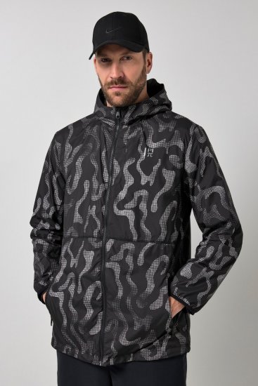 Jay-Pi 847852 Ultralekka kurtka outdoorowa z nadrukiem odblaskowym Czarna - Kurtki Męskie Duże Rozmiary - Kurtki Duże rozmiary 2XL-8XL