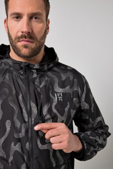 Jay-Pi 847852 Ultralekka kurtka outdoorowa z nadrukiem odblaskowym Czarna - Kurtki Męskie Duże Rozmiary - Kurtki Duże rozmiary 2XL-8XL