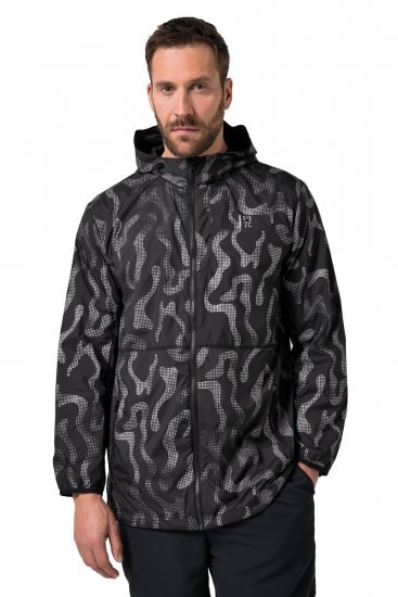 Jay-Pi 847852 Ultralekka kurtka outdoorowa z nadrukiem odblaskowym Czarna - Kurtki Męskie Duże Rozmiary - Kurtki Duże rozmiary 2XL-8XL