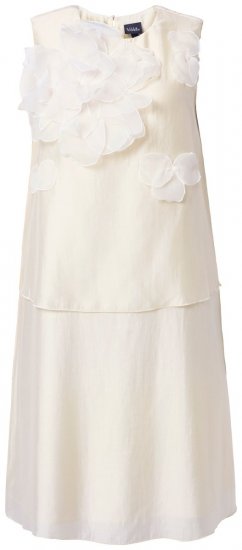 Ulla Popken 847918 Szyfonowa sukienka w kwiaty Złamana biel - Sukienki letnie - Letnie sukienki plus size