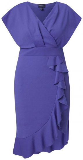 Ulla Popken 848120 Sukienka z falbanami Liliowa - Sukienki wieczorowe - Wieczorowe sukienki plus size