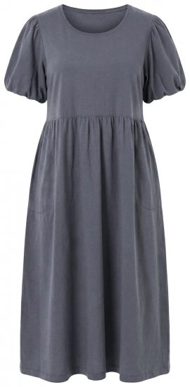 Ulla Popken 848575 Sukienka maxi z krótkim rękawem i kieszeniami Antracytowa - Sukienki maxi - Sukienki maxi w dużych rozmiarach