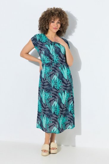 Ulla Popken 848696 Wzorzysta sukienka Granatowa - Sukienki letnie - Letnie sukienki plus size