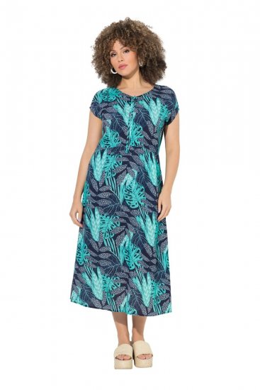 Ulla Popken 848696 Wzorzysta sukienka Granatowa - Sukienki letnie - Letnie sukienki plus size