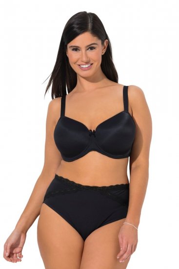 Ulla Popken 848803 Majtki z koronką 3 szt. Czarna - Majtki - 