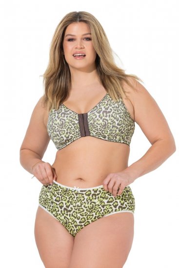 Ulla Popken 848810 Majtki w zwierzęcy wzór 5 szt. Taupe - Majtki - 