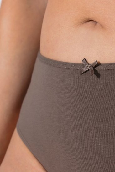 Ulla Popken 848826 Stringi w zwierzęcy wzór 3 szt. Taupe - Majtki - 