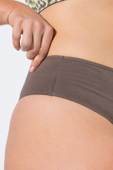 Ulla Popken 848826 Stringi w zwierzęcy wzór 3 szt. Taupe - Majtki - 