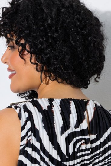 Ulla Popken 848948 Sukienka w zwierzęcy wzór Czarna - Sukienki letnie - Letnie sukienki plus size