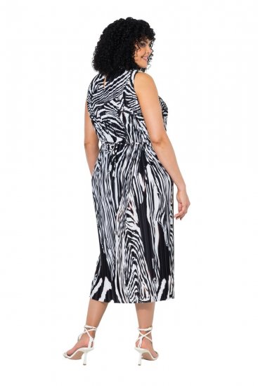 Ulla Popken 848948 Sukienka w zwierzęcy wzór Czarna - Sukienki letnie - Letnie sukienki plus size
