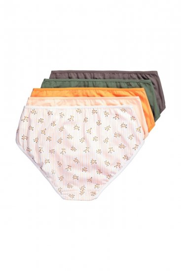 Ulla Popken 849098 Majtki w kwiaty 6 szt. Pomarańczowa - Majtki - 