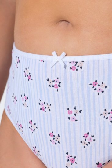 Ulla Popken 849098 Majtki w kwiaty 5 szt. Jasnoniebieska - Majtki - 