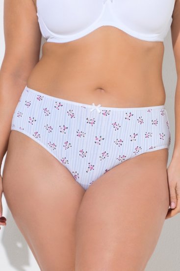 Ulla Popken 849098 Majtki w kwiaty 5 szt. Jasnoniebieska - Majtki - 