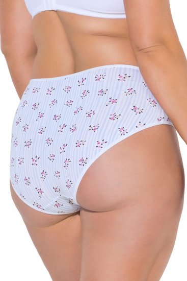 Ulla Popken 849098 Majtki w kwiaty 5 szt. Jasnoniebieska - Majtki - 