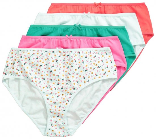 Ulla Popken 849140 Majtki w kwiaty 5 szt. Złamana biel - Majtki - 