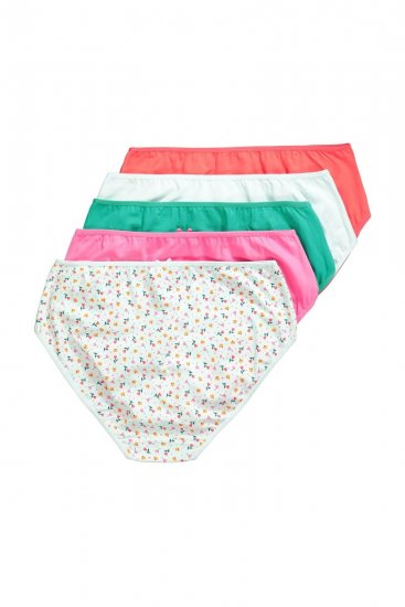 Ulla Popken 849140 Majtki w kwiaty 5 szt. Złamana biel - Majtki - 