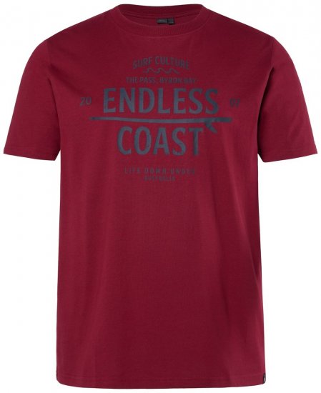Men+ 448 Koszulka Endless Coast Miedzianobrązowa - Koszulki - T-shirty meskie Duże Rozmiary - 2XL-14XL