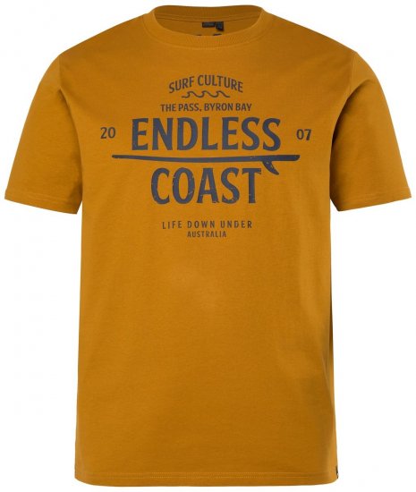 Men+ 448 Koszulka Endless Coast Jasnoorzechowa - Koszulki - T-shirty meskie Duże Rozmiary - 2XL-14XL