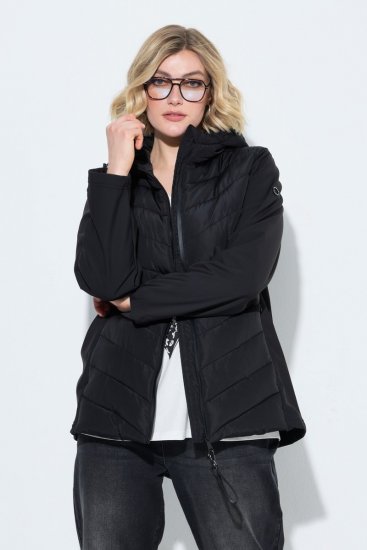 Ulla Popken 849472 Kurtka pikowana Czarna - Kurtki - Kurtki dla kobiet w dużych rozmiarach