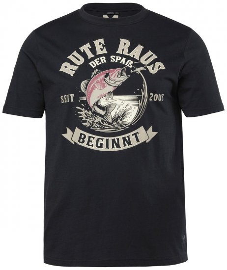 Men+ 547 Koszulka Rute Raus Czarna - Koszulki - T-shirty meskie Duże Rozmiary - 2XL-14XL