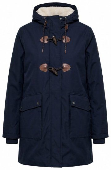 Ulla Popken 849619 Wodoodporna kurtka HYPRAR z podszewką teddy Granatowa - Kurtki - Kurtki dla kobiet w dużych rozmiarach