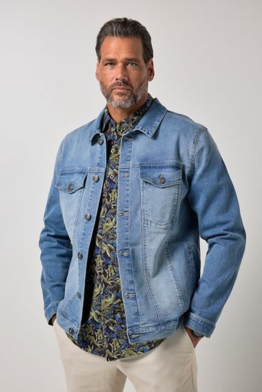 JP1880 849703 Kurtka jeansowa z wieloma kieszeniami Indygo - Kurtki Męskie Duże Rozmiary - Kurtki Duże rozmiary 2XL-8XL