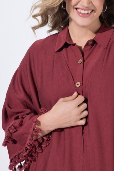 Ulla Popken 849860 Kimono Rdzawa czerwień - Kardigany - Kardigany damskie w dużych rozmiarach