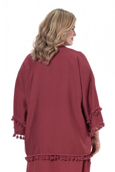 Ulla Popken 849860 Kimono Rdzawa czerwień - Kardigany - Kardigany damskie w dużych rozmiarach