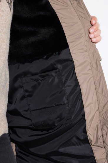 Ulla Popken 850041 Płaszcz pikowany Taupe - Płaszcze - Płaszcze damskie w dużych rozmiarach