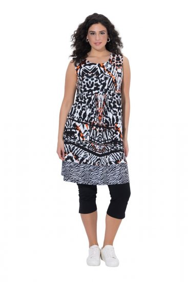 Ulla Popken 850175 Sukienka z dżerseju bez rękawów z kieszeniami Czarna - Sukienki letnie - Letnie sukienki plus size