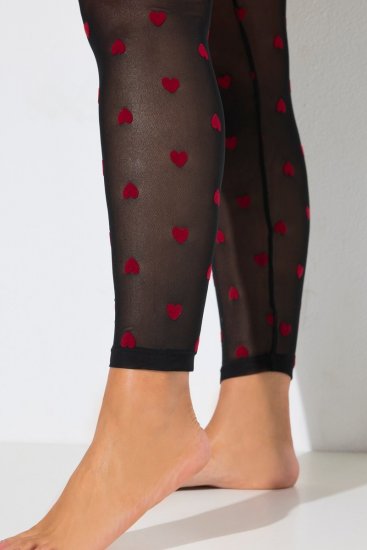 Ulla Popken 850264 Wzorzyste legginsy rajstopowe Czarna - Rajstopy & skarpetki - 