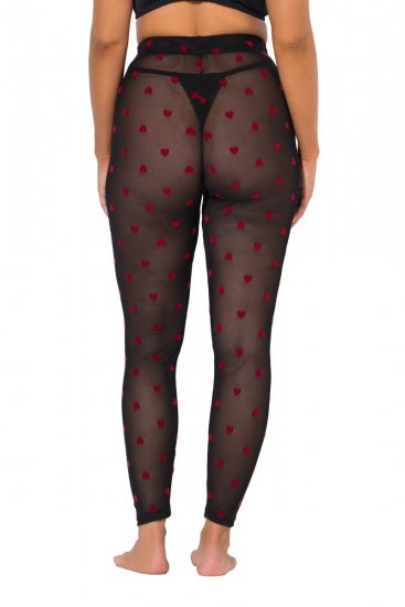 Ulla Popken 850264 Wzorzyste legginsy rajstopowe Czarna - Rajstopy & skarpetki - 