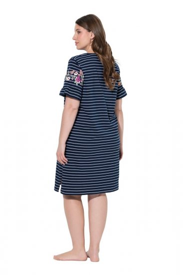 Ulla Popken 850401 Koszula nocna w kwiaty Granatowa - Koszule nocne - 