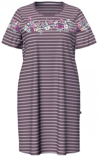 Ulla Popken 850401 Koszula nocna w kwiaty Brązowa - Koszule nocne - 